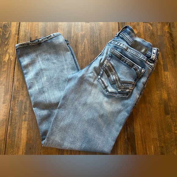 Buckle Black Jeans Men’s Size 32x30 Fit No 9 Straight Leg Whiskered Thick Stitch - Picture 12 of 15